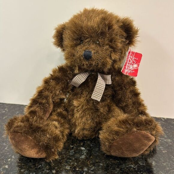 Russ Berrie AinsleyTeddy Bear Plush Stuffed Animal Soft Toy 14” Brown - Picture 1 of 10